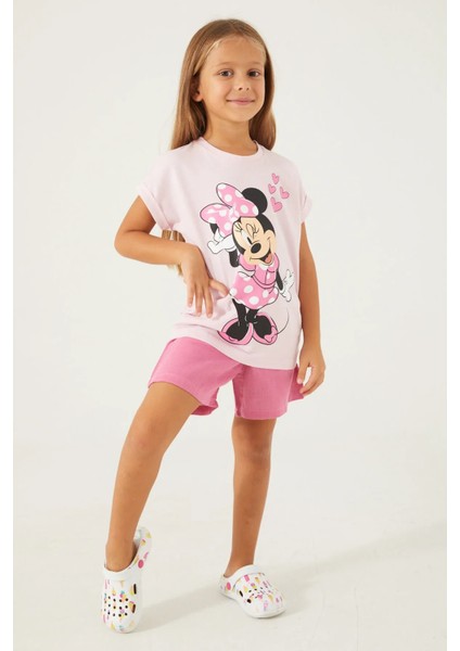 Minnie Mouse Kız Çocuk Şortlu Takım