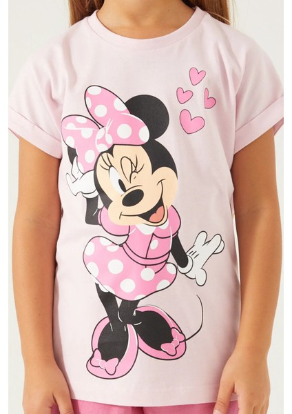 Minnie Mouse Kız Çocuk Şortlu Takım