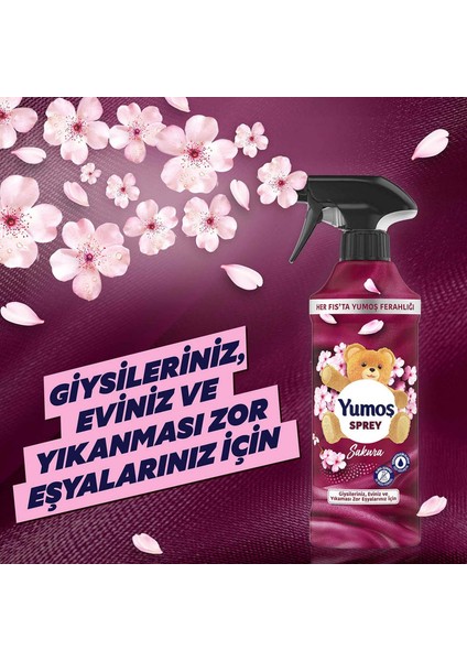 Extra Çamaşır Yumuşatıcı Sakura 1440 ml x2 + Yumoş Sprey Sakura 450 ml x1