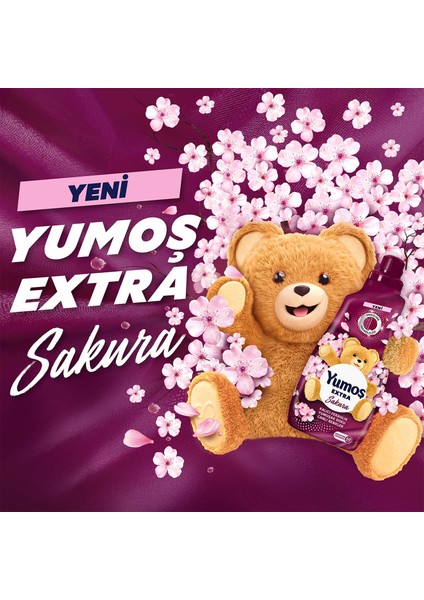 Extra Çamaşır Yumuşatıcı Sakura 1440 ml x2 + Yumoş Sprey Sakura 450 ml x1