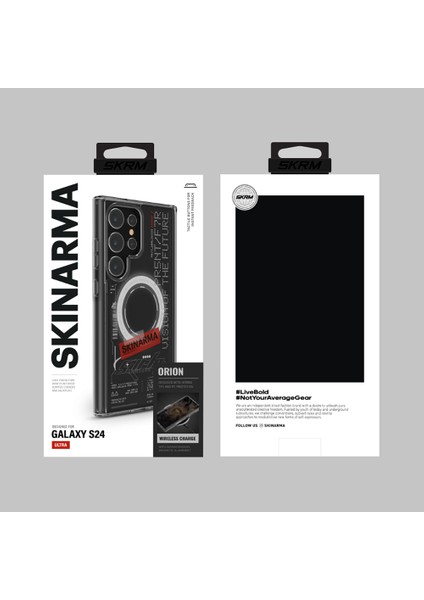 Galaxy S24 Ultra Uyumlu Kılıf Skinarma Magsafe Özellikli Yazı Desenli Airbag Tasarımlı Orion Siyah indirimleri