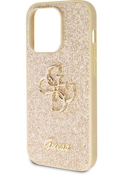 iPhone 14 Pro Max Uyumlu Kılıf Guess Orjinal Lisanslı 4g Büyük Metal Logolu Glitter Kapak Gold fırsatları