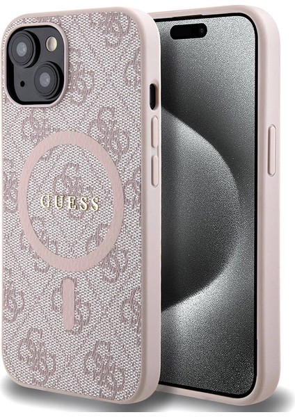 iPhone 15 Uyumlu Kılıf Guess Orjinal Lisanslı Magsafe Özellikli 4g Desenli Yazı Logolu Kapak Pembe fiyatları