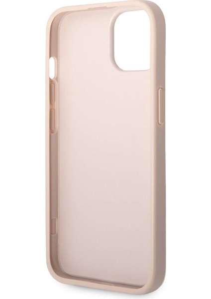 iPhone 15 Plus Uyumlu Kılıf Guess Lisanslı Pu Deri Yazı ve 4g Metal Logolu Desenli Kapak Pembe fırsatları