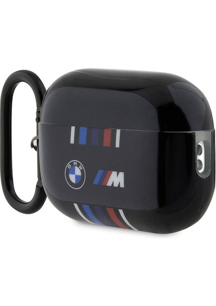 Airpod Pro 2 Uyumlu Çoklu Renkli Çizgili Çift Imd Baskı Logolu Kılıf Siyah modelleri