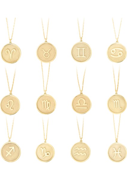 925 Ayar Gümüş Kabartmalı Burç Kolye fiyatları