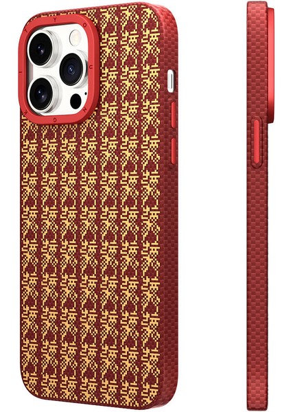 iPhone 14 Pro Max Uyumlu Kılıf Magsafe Kevlar 1500D Youngkit Auspicious Loong Serisi Kırmızı fiyatları