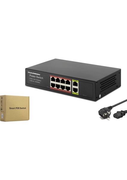 HDG08 Poe Swıtch 8 Port 2 Uplink 8+2 10/100/1000 Mbps