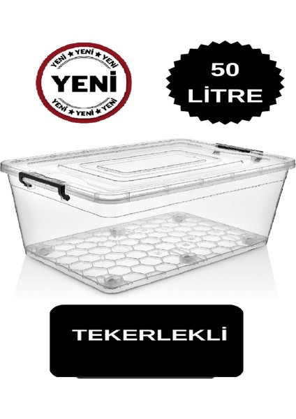 Tekerlekli Saklama Kabı 2 Li Set 50 Lt ve 70 Lt Büyük Boy Tekerlekli Saklama Kutusu Depolama Oyuncak