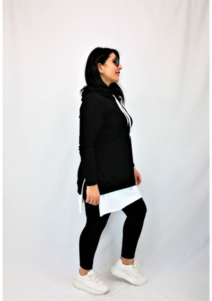 2580 Kapüşonlu Sweat Tunik