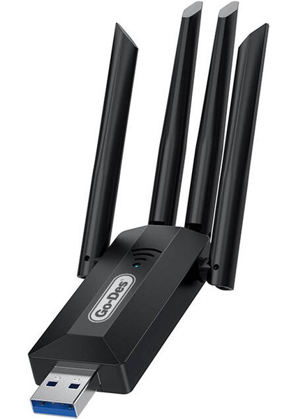 4 Antenli Kablosuz Internet Sağlayıcı USB Wifi Wireless Adaptör Go Des GD-BT318 Çift Bantlı 1200M