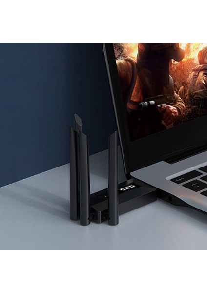 4 Antenli Kablosuz Internet Sağlayıcı USB Wifi Wireless Adaptör Go Des GD-BT318 Çift Bantlı 1200M