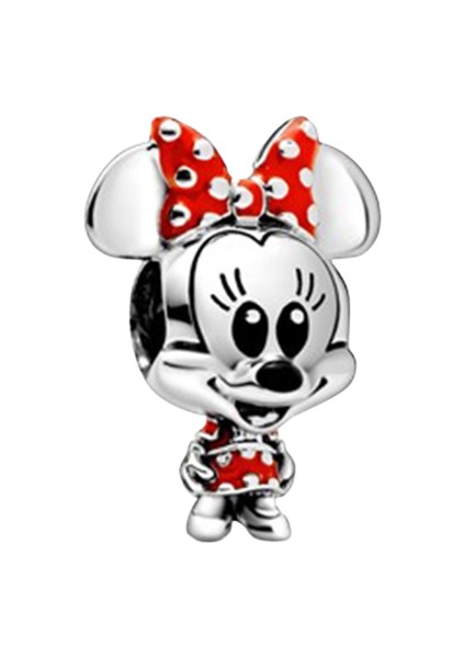 Asaf Accessory Disney Puantiye Fiyonklu ve Elbiseli Minnie Charm