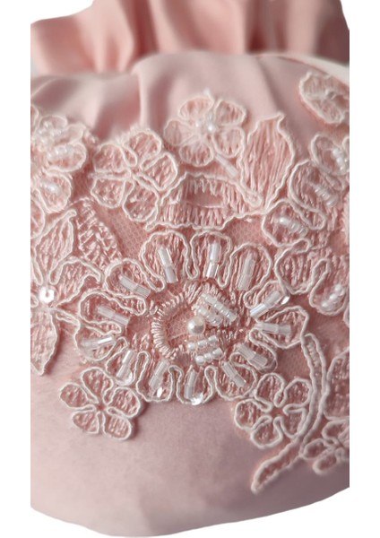 Gelin Takı Kesesi,gelin Çantası,pudra Pembe Dantelli,düğün,nişan,doğum Günü,çanta,kese fiyatları