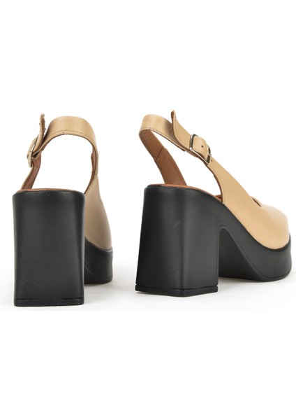 Ziya, Kadın Deri Topuklu Sandalet 141992Z28003 Bej modelleri