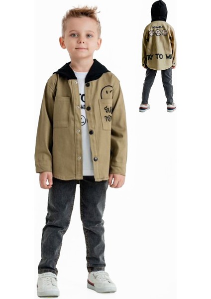 Smile Today 3 Lü Erkek Çocuk Keten takım - Haki fırsatları
