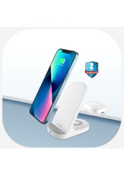 2 In 1 Masaüstü Kablosuz Şarj Cihazı