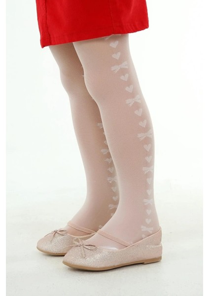 Kalpli Fiyonklu Kız Çocuk Külotlu Çorap - 20 Den