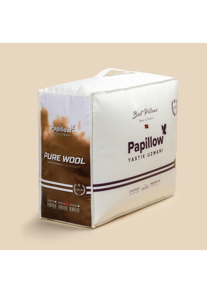 Papıllow Luxury Pure Wool Yorgan 155X215 Tek Kişilik %100 Saf Yün