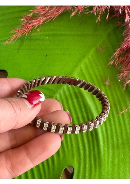 Zirkon Taşlı Kadın Bilezik Çap 6 cm