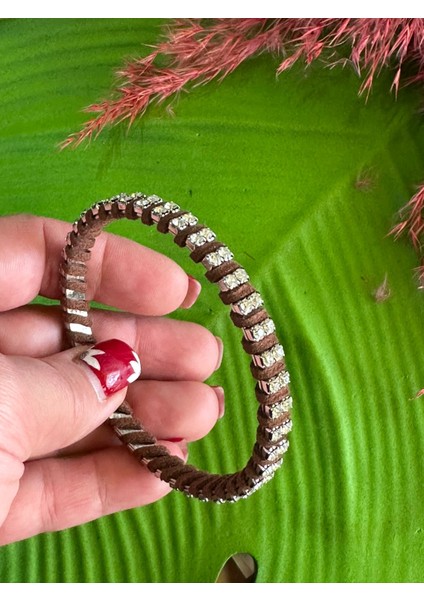 Zirkon Taşlı Kadın Bilezik Çap 6 cm