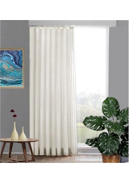 Taç Lüx Atlas Saten Krem Güneşlik Perde - 210 x 300 cm