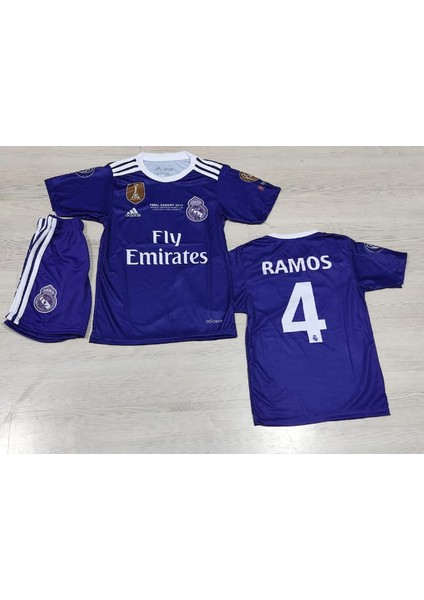 Sergio Ramos 2017 Cardiff Şampiyonlar Ligi Finali Forması Real Madrid Çocuk Tişört