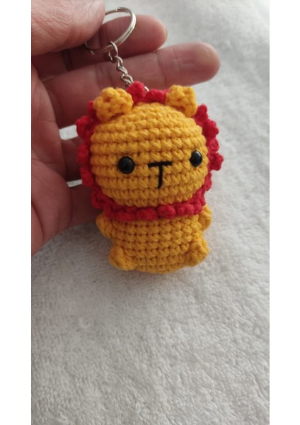 Mini Amigurumi Oyuncak Anahtarlık Hediyelik (Aslan Sarıkırmızı) fiyatları