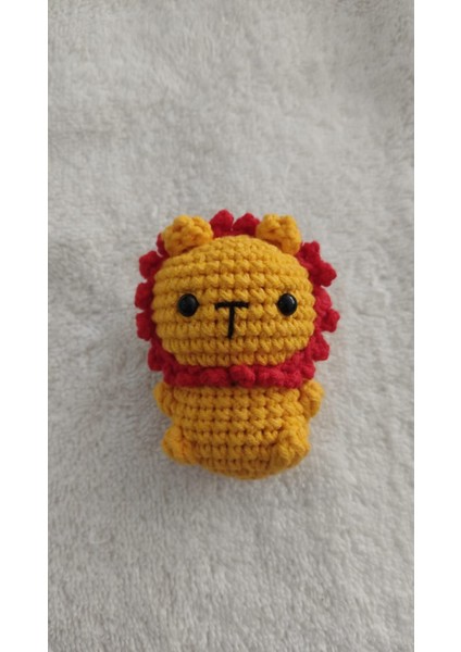 Mini Amigurumi Oyuncak Anahtarlık Hediyelik (Aslan Sarıkırmızı) modelleri