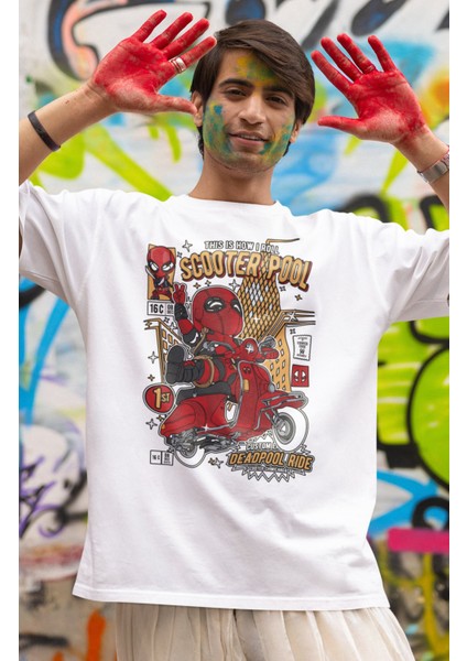 Deadpool Baskılı Tişört, Erkek-Kadın Mini Dead Pool Baskılı T-Shirt