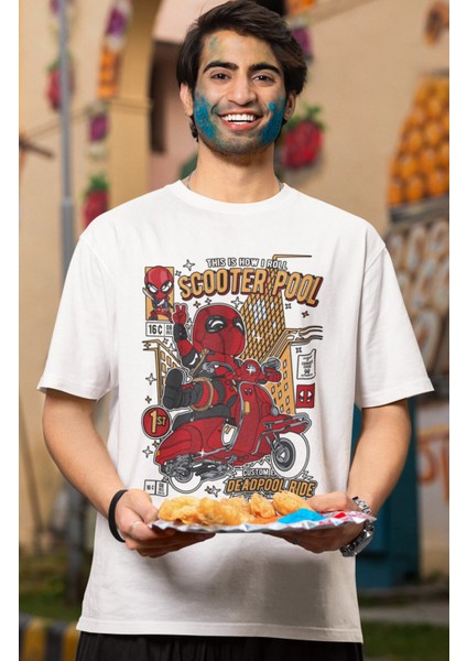 Deadpool Baskılı Tişört, Erkek-Kadın Mini Dead Pool Baskılı T-Shirt