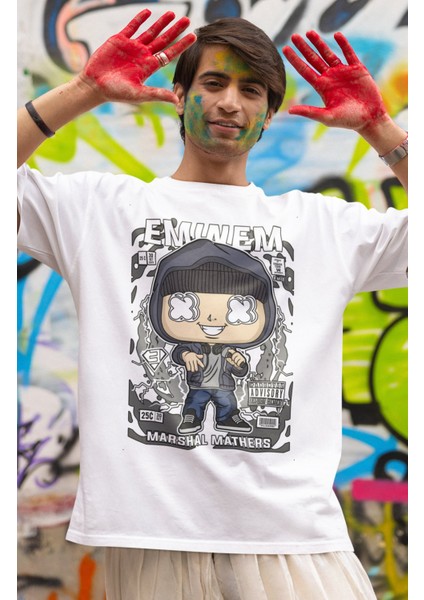 Eminem Baskılı Tişört, Erkek-Kadın Mini Eminem Baskılı T-Shirt