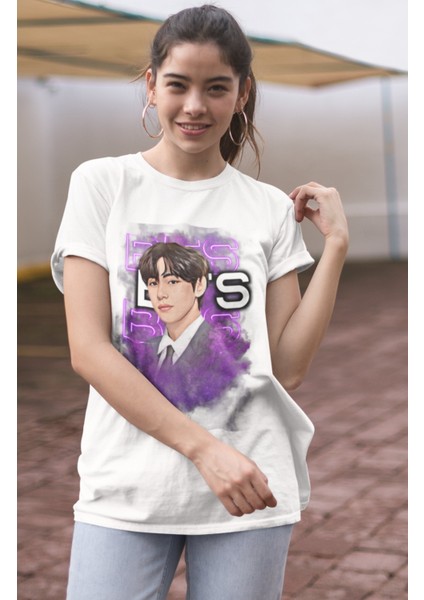 Bts V Baskılı T-Shirt, Unisex K-Pop Baskılı Tişört