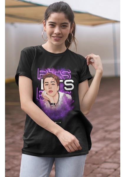 Bts Jimin Baskılı T-Shirt, Unisex K-Pop Baskılı Tişört