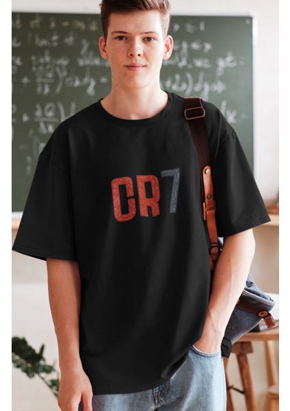Cr7 Baskılı T-Shirt, Unisex Cristiano Ronaldo Baskılı Tişört