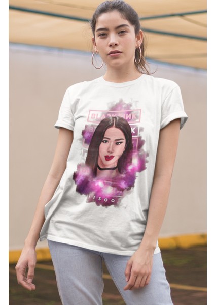 Blackpink Jisoo Baskılı T-Shirt, Unisex K-Pop Baskılı Tişört