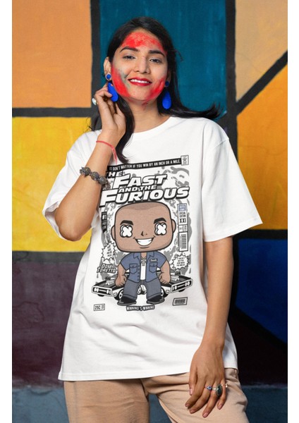 Dominic Toretto Baskılı Tshirt, Unisex Hızlı ve Öfkeli Baskılı Tişört