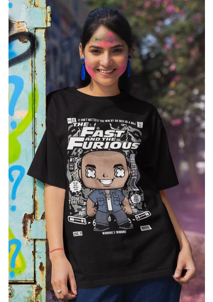 Dominic Toretto Baskılı Tshirt, Unisex Hızlı ve Öfkeli Baskılı Tişört