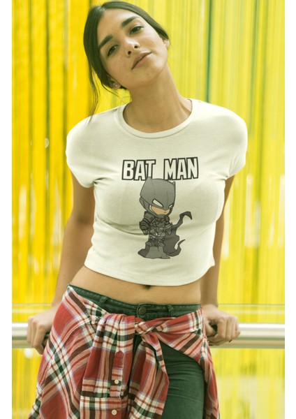 Bat Man Baskılı Crop Top, Kadın Marvel Baskılı Crop Bluz modelleri
