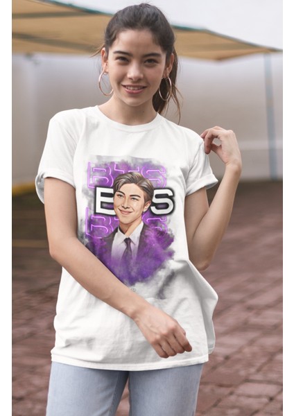 Bts Rm Baskılı T-Shirt, Unisex K-Pop Baskılı Tişört
