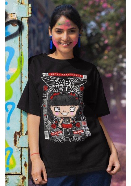 Minyatür Baby Metal Baskılı Tshirt, Unisex Rock Grubu Baskılı Tişört modelleri
