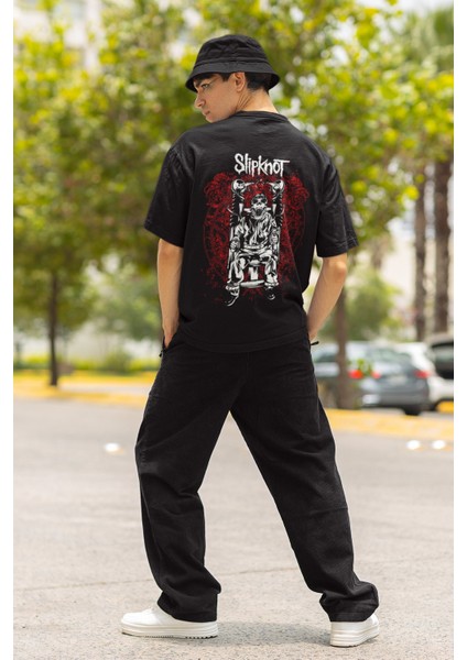 Slipknot Sırt Baskılı T-Shirt, Unisex Rock Metal Temalı Tişört modelleri