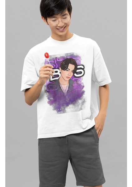 Bts Jungkook Baskılı T-Shirt, Unisex K-Pop Baskılı Tişört