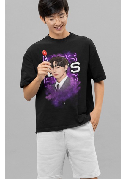 Bts V Baskılı T-Shirt, Unisex K-Pop Baskılı Tişört