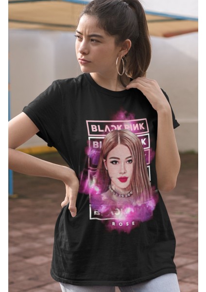 Blackpink Rose Baskılı T-Shirt, Unisex K-Pop Baskılı Tişört fiyatları