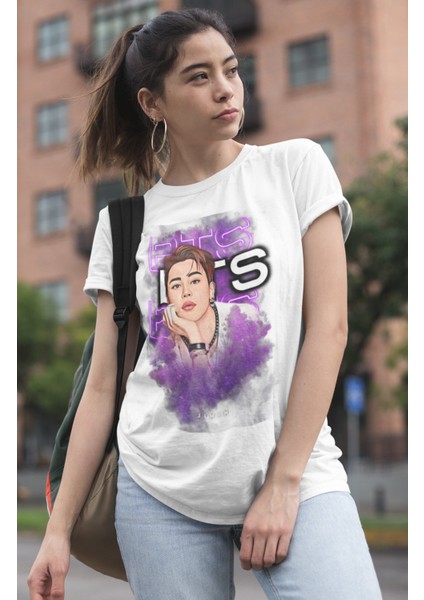 Bts Jimin Baskılı T-Shirt, Unisex K-Pop Baskılı Tişört
