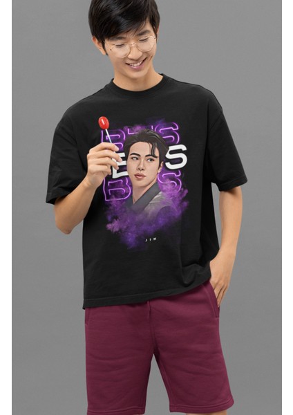 Bts Jın Baskılı T-Shirt, Unisex K-Pop Baskılı Tişört