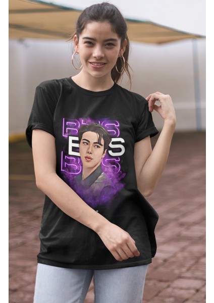 Bts Jın Baskılı T-Shirt, Unisex K-Pop Baskılı Tişört fırsatları