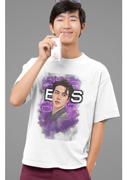 Bts Jın Baskılı T-Shirt, Unisex K-Pop Baskılı Tişört