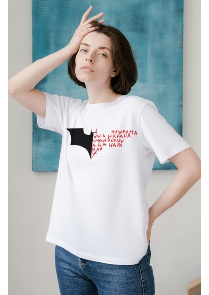 Batman Joker Baskılı T-Shirt, Unisex Batman Joker Film Temalı Tişört fiyatları